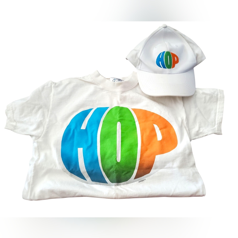 HOP Movie Logo White Tee and Cap Set Multi Color Medium